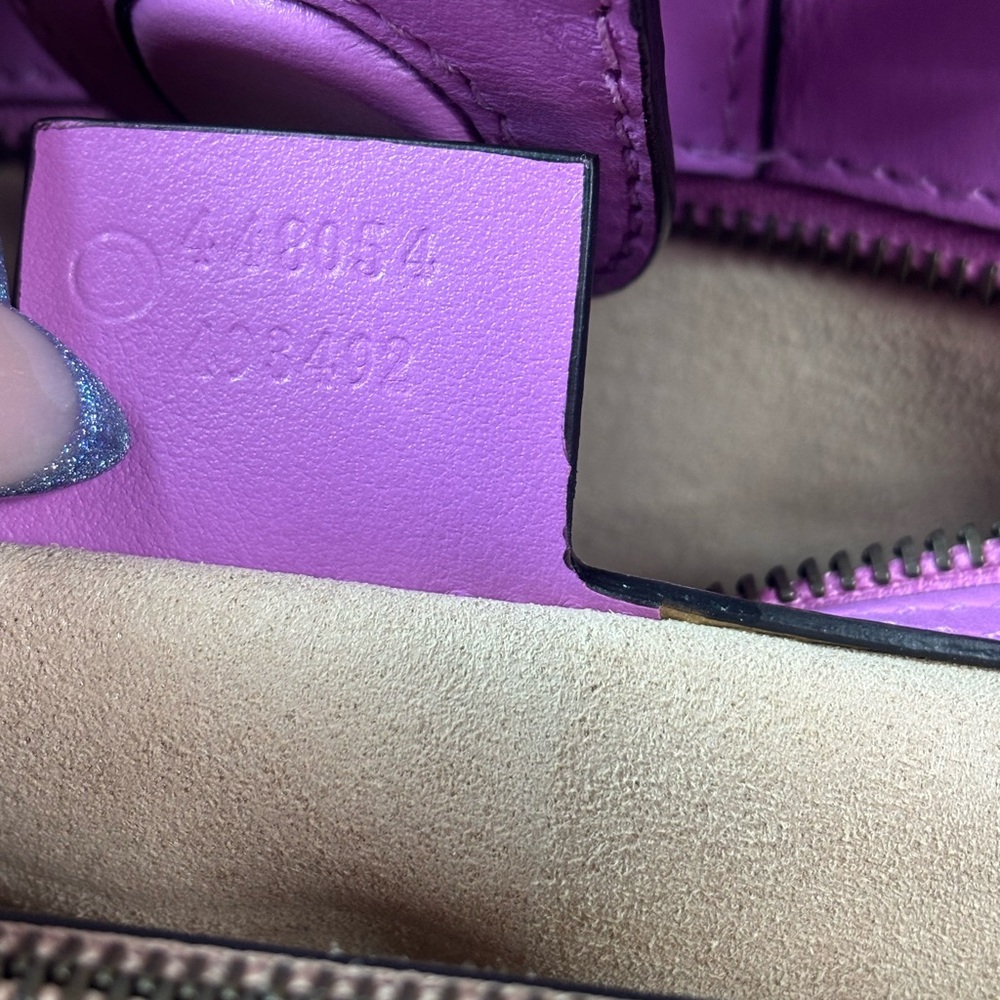 EUC GUCCI Small Pink GG Marmont Matelassé Satchel Tote - Picture 14 of 17